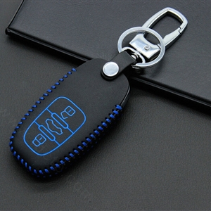 Cheap Genuine Leather Key Ring Auto Key Bags Smart for Audi A5 - Blue